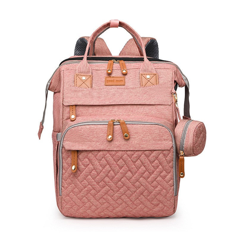 Mochila multifuncional para fraldas de cama, bolsa para troca de fraldas de bebê