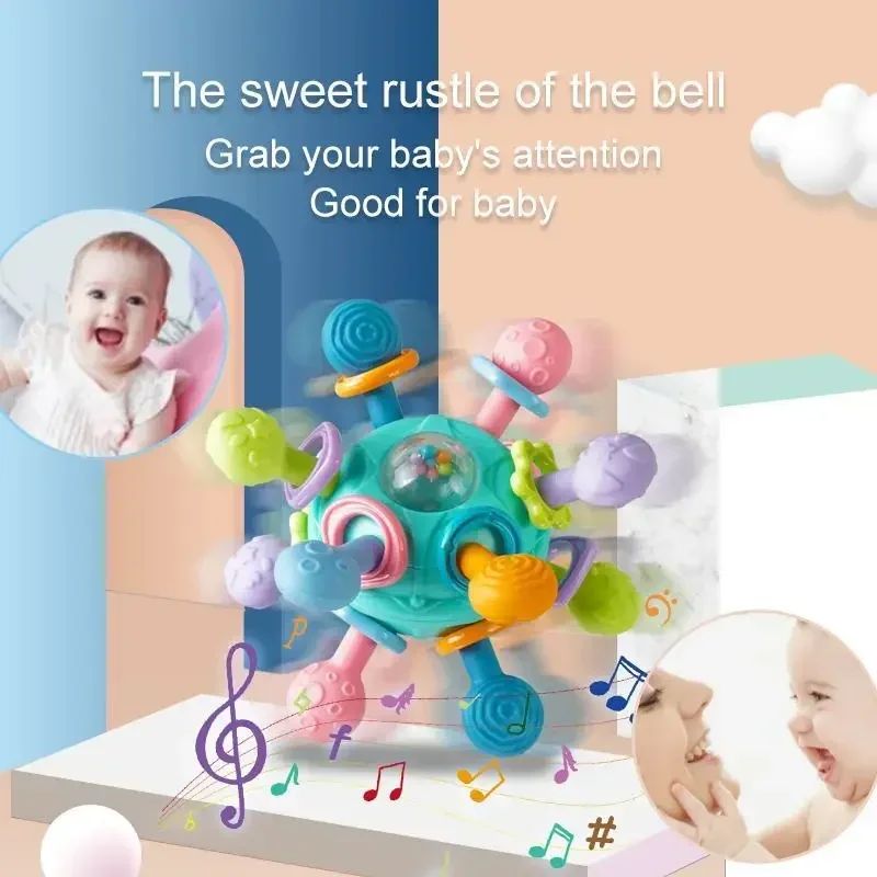 Mordedor de silicone para bebê de  0-12 meses