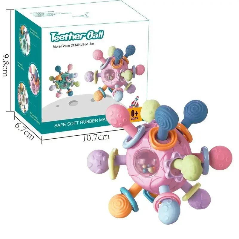 Mordedor de silicone para bebê de  0-12 meses