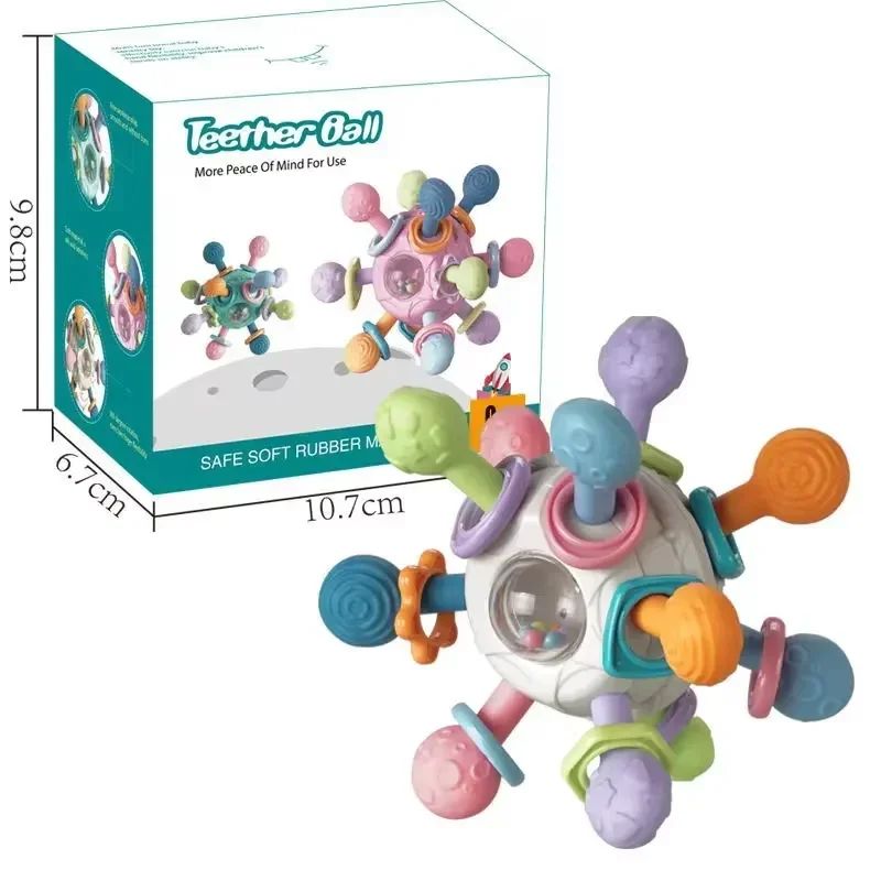 Mordedor de silicone para bebê de  0-12 meses