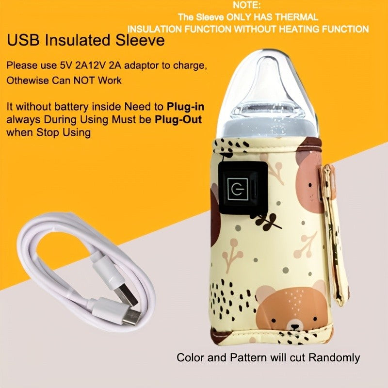 Aquecedor de garrafa portátil alimentado por USB, bolsa isolada para carrinho de