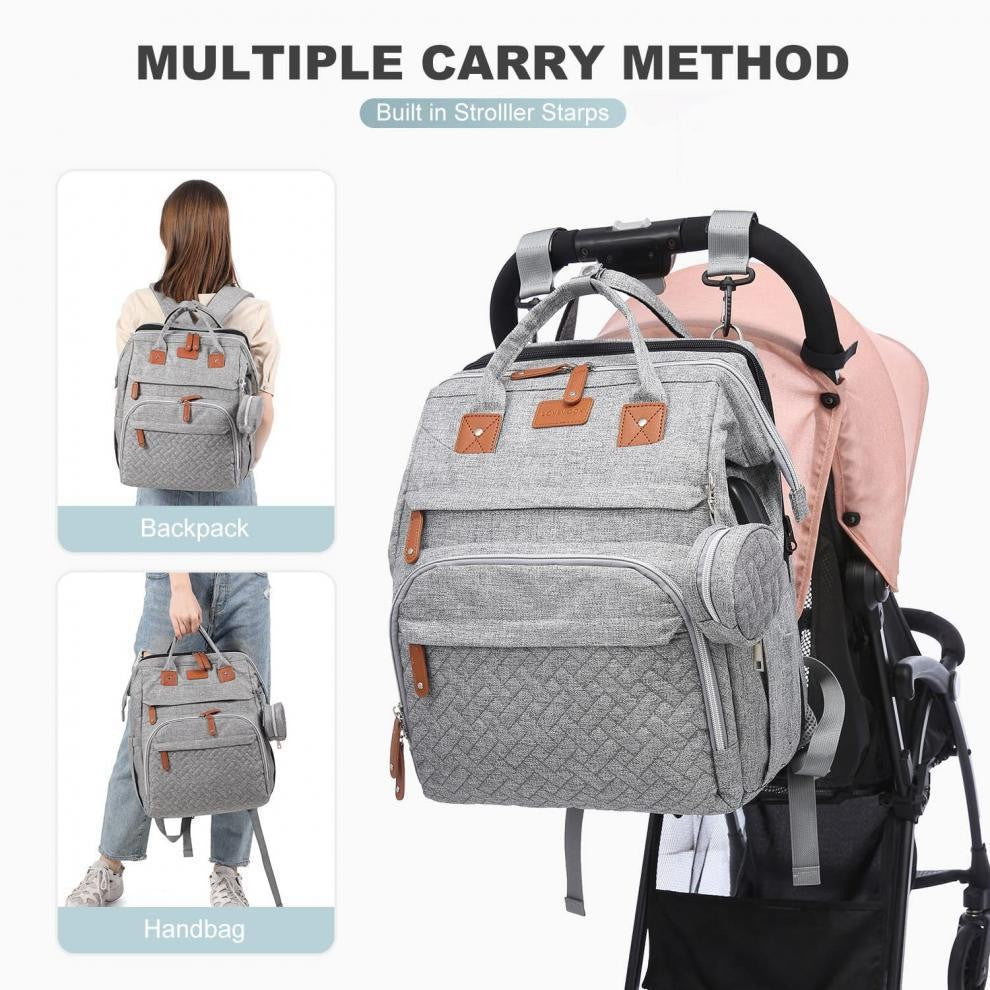 Mochila multifuncional para fraldas de cama, bolsa para troca de fraldas de bebê