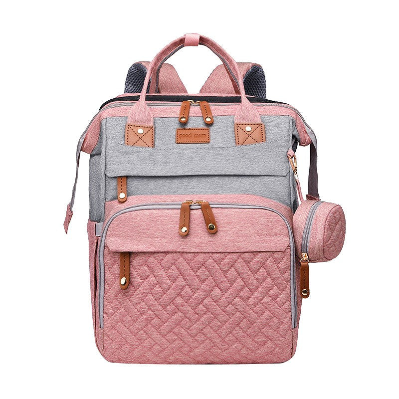 Mochila multifuncional para fraldas de cama, bolsa para troca de fraldas de bebê